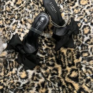 Simmi London Black Bow Heels
